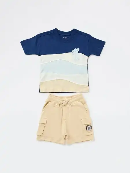Westside Hop Kids Boys Multicolour Cotton T-Shirt And Shorts Set